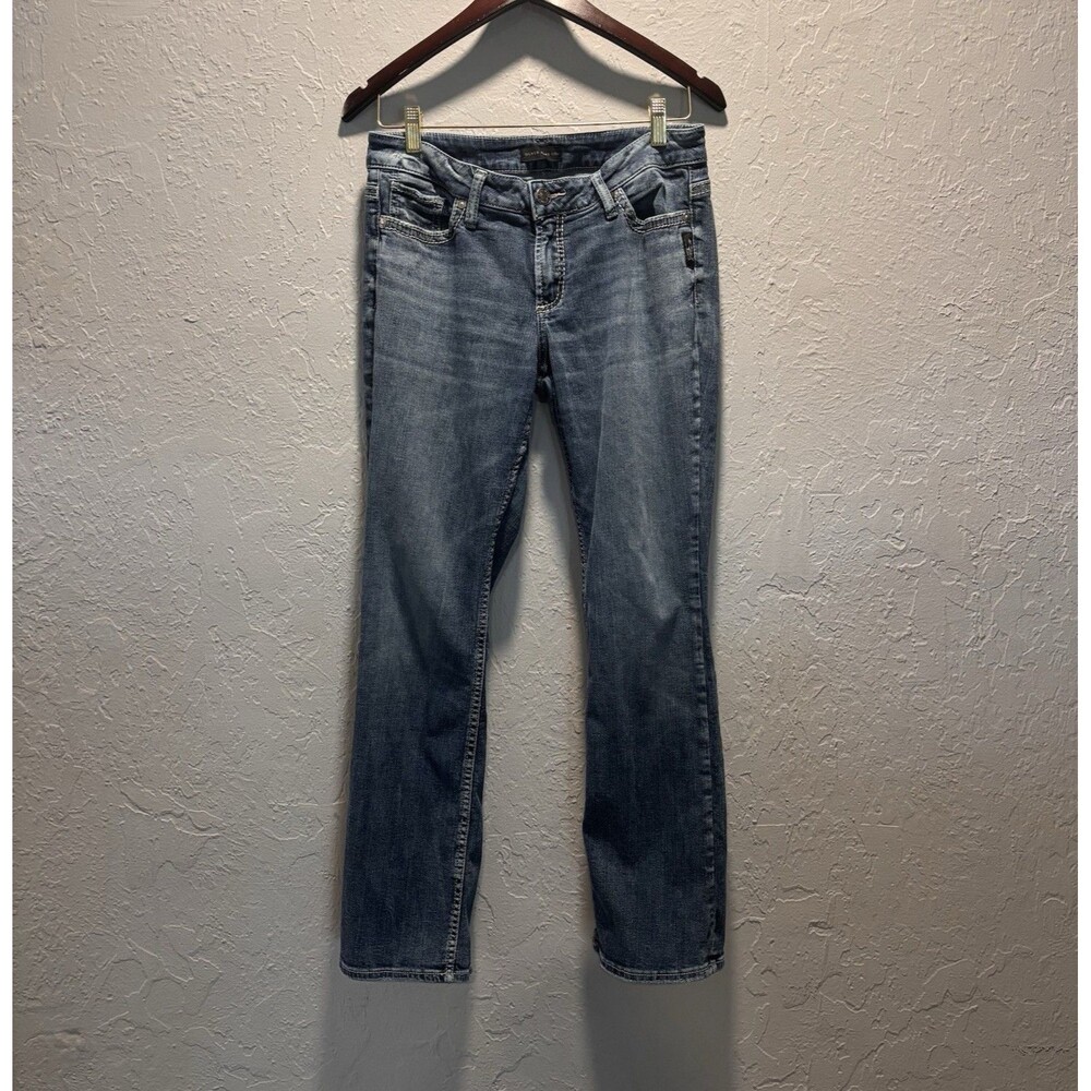 Silver Jeans Co. Women’s Slim Bootcut Jeans Blue Light Wash Stretch 5-Pocket
